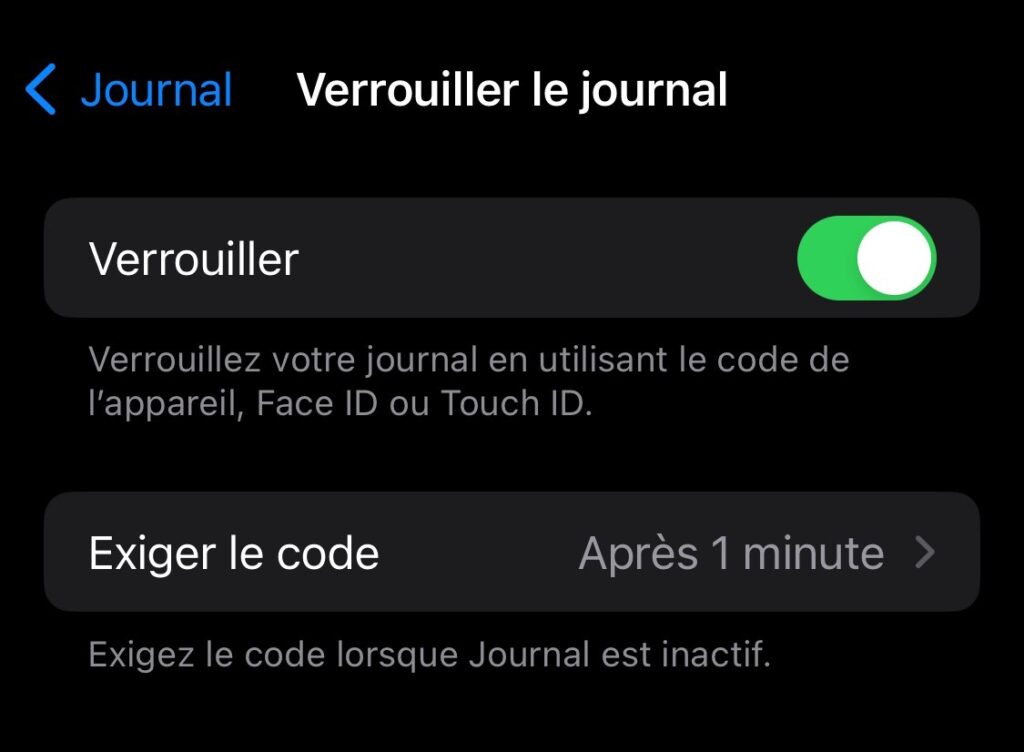 verrouiller journal