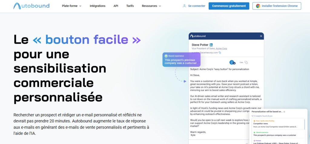 autobound personnalisation e-mails
