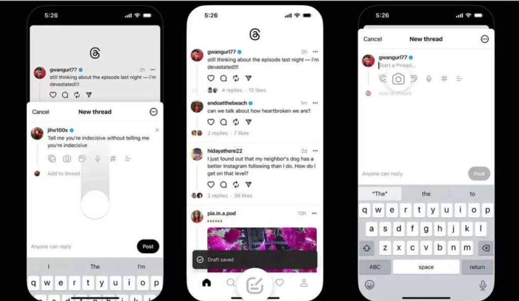 fonctionnalités en test sur Threads