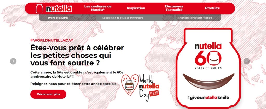 Nutella journée mondiale pots inédits
