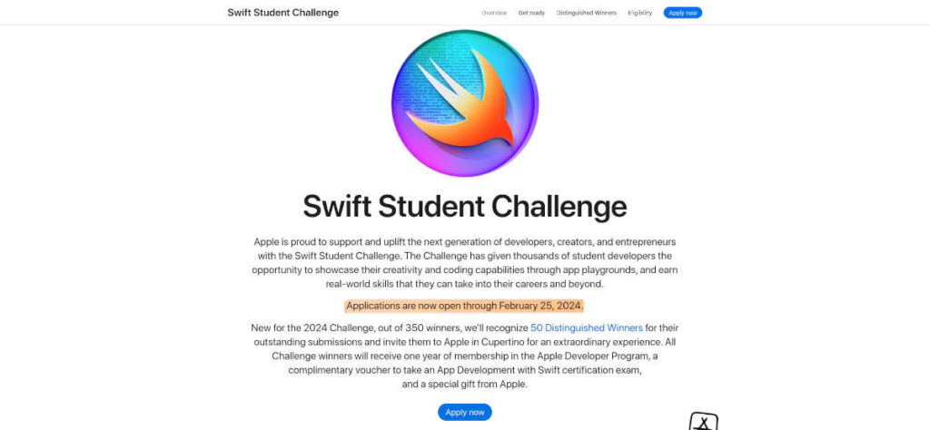 participer au Swift Student Challenge d’Apple 2024