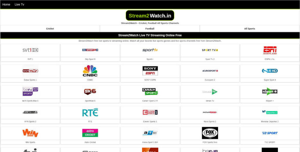 stream2watch sites streaming football