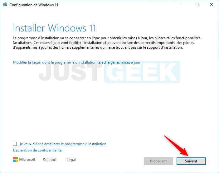 comment installer Windows 11