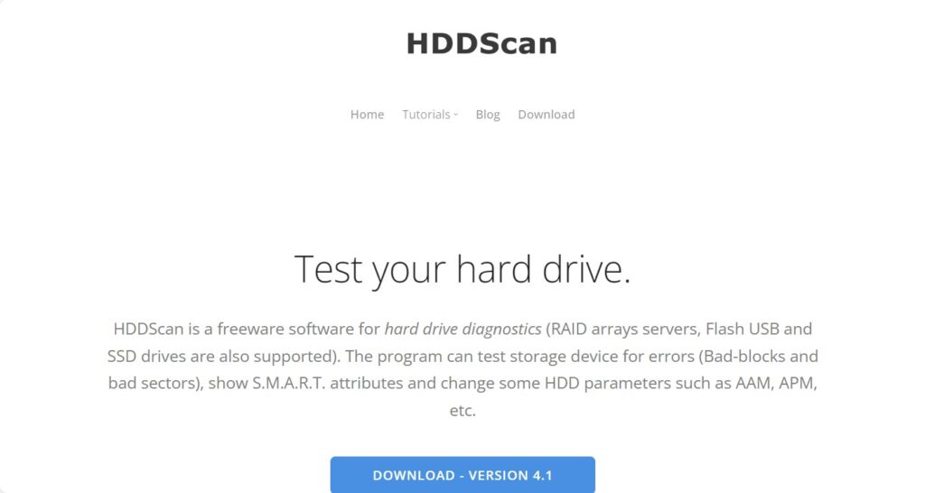 outil de diagnostic HDDScan