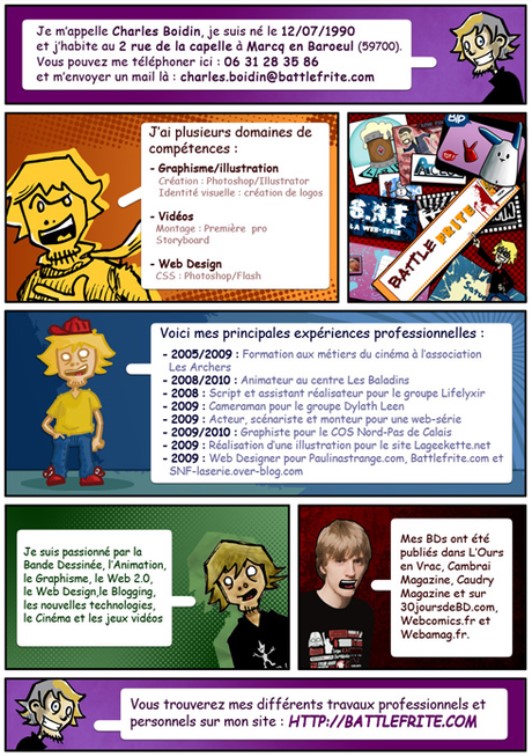 cv bande dessinée