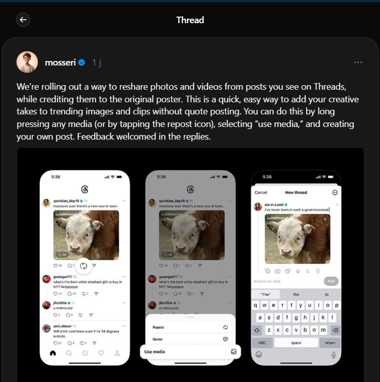 Threads Use media