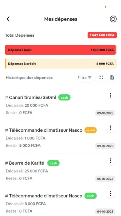 flux dépenses
