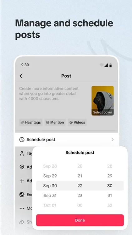 fonctionnement outil de planification vidéo sur TikTok